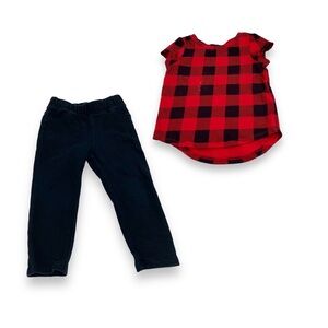 Carter's Girls' 2-Piece Buffalo Check 2-piece Leggings Set 2T